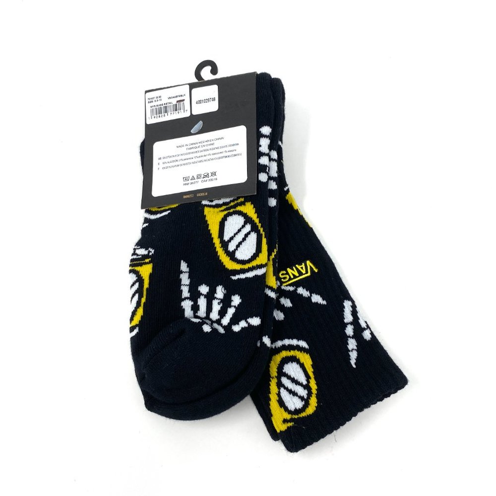 Vans 1 Pair Sock Bone Beer Can Black Logo Cotton Men's VN0A4SF9BLK - Picture 3 of 7